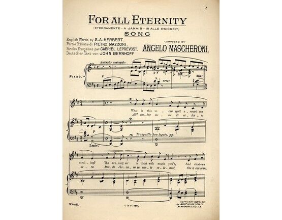 9534 | For All Eternity - Song in the key of B flat major for Low voice