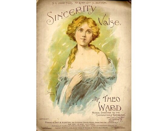 9588 | Sincerity - Valse - Dedicated to 'My Esteemed Friends Mr and Mrs Sutton'