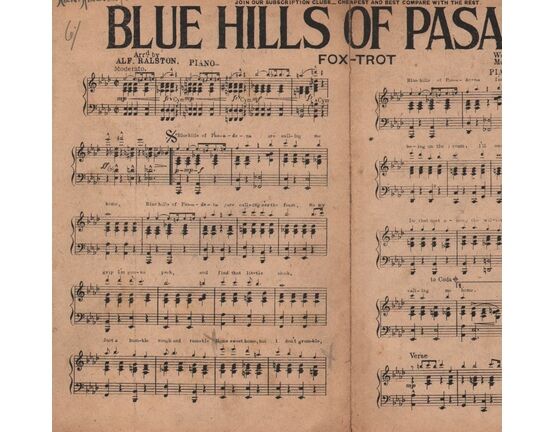 9791 | DANCE BAND with Vocals:- (a) BLUE HILLS OF PASADENA - Fox-Trot  (b) A LOVE TALE OF ALSACE LORRAINE - Fox-Trot