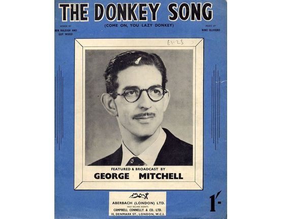9791 | The Donkey Song (Come On, You Lazy Donkey) - Featured and Broadcast by George Mitchell - For Piano and Voice with chord symbols