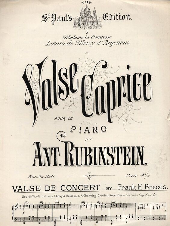 Valse Caprice - pour le piano - The st. Paul's Edition only £12.00