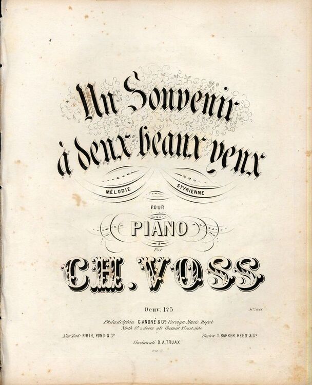 Un Souvenir a deux beaux yeux - Op. 125 - For Piano Solo only £44.00