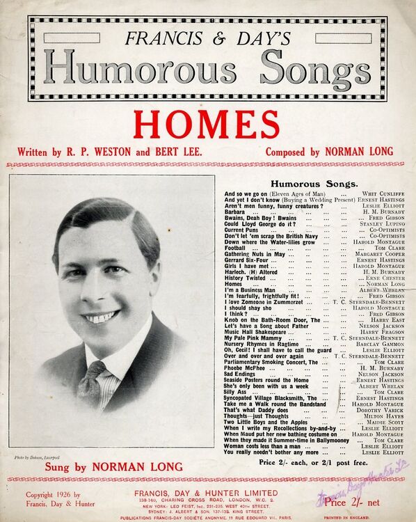 Homes- Humorous Song - Featuring Norman Long only £