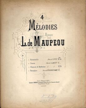 Ritournelle - 4 Melodies Series No. 1 - For Piano and Voice - French Edition