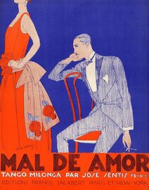 Mal de Amor - Tango Milonga - For Piano and Voice - French Edition