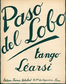 Paso del Lobo - Tango Milonga - For Piano Solo - French Edition
