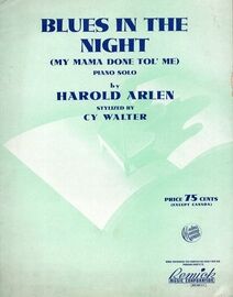 Blues in the Night (My Mama Done Tol Me) - Piano Solo - From the Warner Bros production "Blues in the Night"