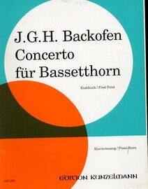 Backofen - Concerto fur Bassetthorn and Piano - Edition Kunzelmann GM 1275