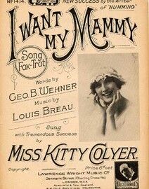 I want my Mammy, song Fox Trot sung by Miss Kitty Colyer