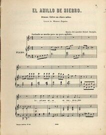 El Anillo de Hierro - Drama Lirico en Cinco Actos - For Voice and Piano - No. 47 from 'Piezas Sueltas de la Zarzuelas Favoritas'