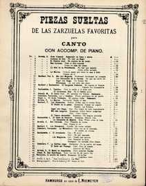 El Diablo en el Poder - Zarzuela en 3 Actos - Romanza - For Voice and Piano - No. 2 from 'Piezas Sueltas de la Zarzuelas Favoritas'