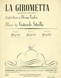 La Girometta - Canzone Frottola - In the Key of D Major - for Low Voice