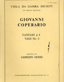 Coperario - Fantasy a 4 - VdGS No. 6 - Viola da Gamba Society Edition Supplementary Publication No. 31