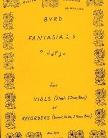 Byrd - Fantasia a 5 - For Viols (2 Treble, 2 Tenor, 2 Bass) or Recorders (Descant, Treble, 2 Tenor, Bass)