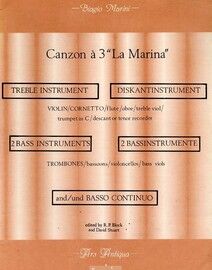 Canzon a 3 "La Marina" - For Treble Instrument, 2 Bass Instruments and Basso Continuo (Organ)