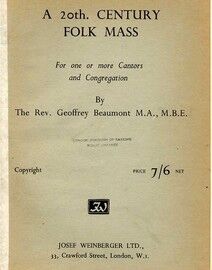 A 20th Century Folk Mass - For One or More Cantors and Congregation with Piano accompaniment