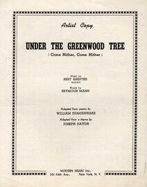 Under the Greenwood Tree (Come Hither, Come Hither) - Song based on a theme by Joseph Haydn and poetry by William Shakespeare