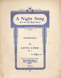 A Night Song (For the Left Hand Alone) - For Piano - Op. 10
