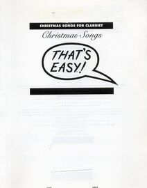 Christmas Songs for Clarinet - "That's Easy"