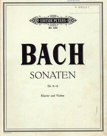 Bach - Sonata's No. 4, 5 & 6 - For Piano and Violin - Edition Peters No. 233