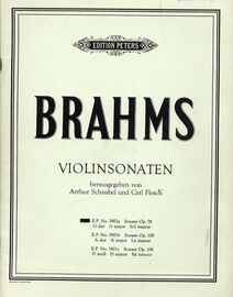 Brahms - Sonata in G Major - For Violin and Piano - Op. 78 - Edition Peters No. 3901a
