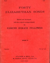 Forty Elizabethan Songs - Book II - 10 Songs for Low Voice