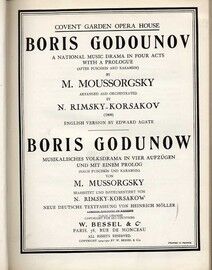 Boris Godounov - A National Music Drama in Four Acts with a Prologue - In English and German - Performed at Covent Garden Opera House