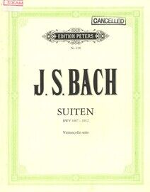 Bach - Suiten BWV 1007-1012 - Edition Peters Nr. 238 - Cello Solo