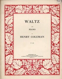 Coleman - Waltz - For Piano