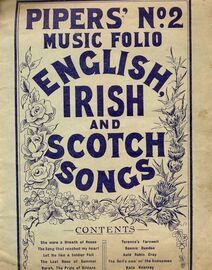 English Irish and Scotch Songs - Piper's No. 2 Music Folio - For Piano and Voice