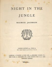 Night in the Jungle - Curwen Edition 9235 - Piano Solo