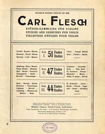 Carl Flesch - Studies and Exercises for Violin - Volumes I, II and III - Wilhelm Hansen Edition No. 2096