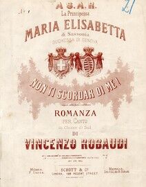 A.S.A.R. La Principessa - Maria Elisabetta di Sassonia - Duchessa Di Genova Non Ti Scordar Di Me! - For Violin