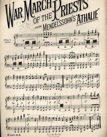 War March of the Priests - From Mendelssohn's "Athalie" - Piano Solo