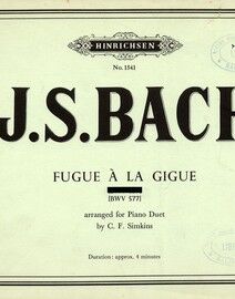 Bach - Fugue a la Gigue (BWV 577) - For Piano Duet - Hinrichsen Edition No. 1541