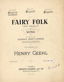 Fairy Folk - Song in E flat - for Piano and Voice