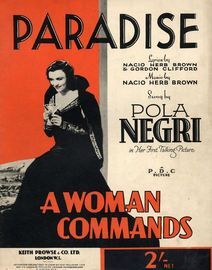 Paradise - from the film 'A Woman Commands' - Pola Negri