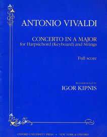 Concerto In A Major - For Harpsichord (Keyboard) and Strings - Full Score