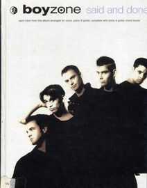 Boyzone - Said And Done - Each Track from the Album Arranged for Voice, Piano & Guitar