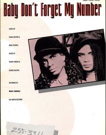 Baby Don't Forget My Number - Featuring Milli Vanilli - Piano - Vocal - Guitar