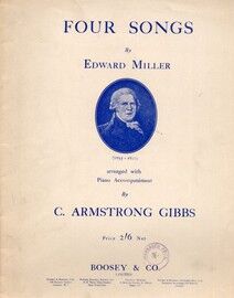 Four Songs by Edward Miller arranged with Piano Accompaniment