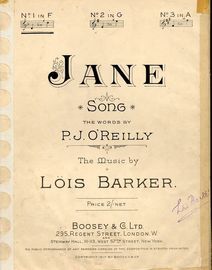 Jane - Song - In the key of F major for low voice