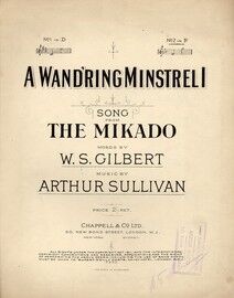 A Wand'ring Minstrel I - Song from the Mikado in F major - Gilbert & Sullivan - Voice and Piano