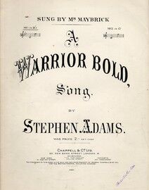 A Warrior Bold - Song, sung by Mr Maybrick - in the key of B flat major