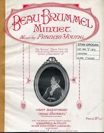 Beau Brummel. Minuet. Piano Solo. Featuring John Barrymore in Beau Brummel