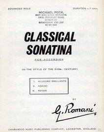 Classical Sonatina for Accordion ( in the style of the 18thC)
