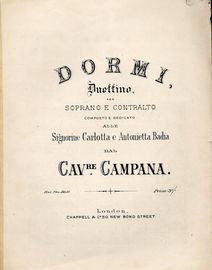 Dormi - Duettino - For Soprano and Contralto