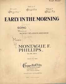 Early in the Morning - Op. 46 No.4 - Song in the Key of D major - for Low Voice