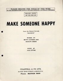 Make Someone Happy   - From "Do-re-mi" - Professional Copy - Song
