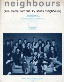 Neighbours: from TV series -  b/w cast photo incl. Kylie Minogue, Jason Donovan